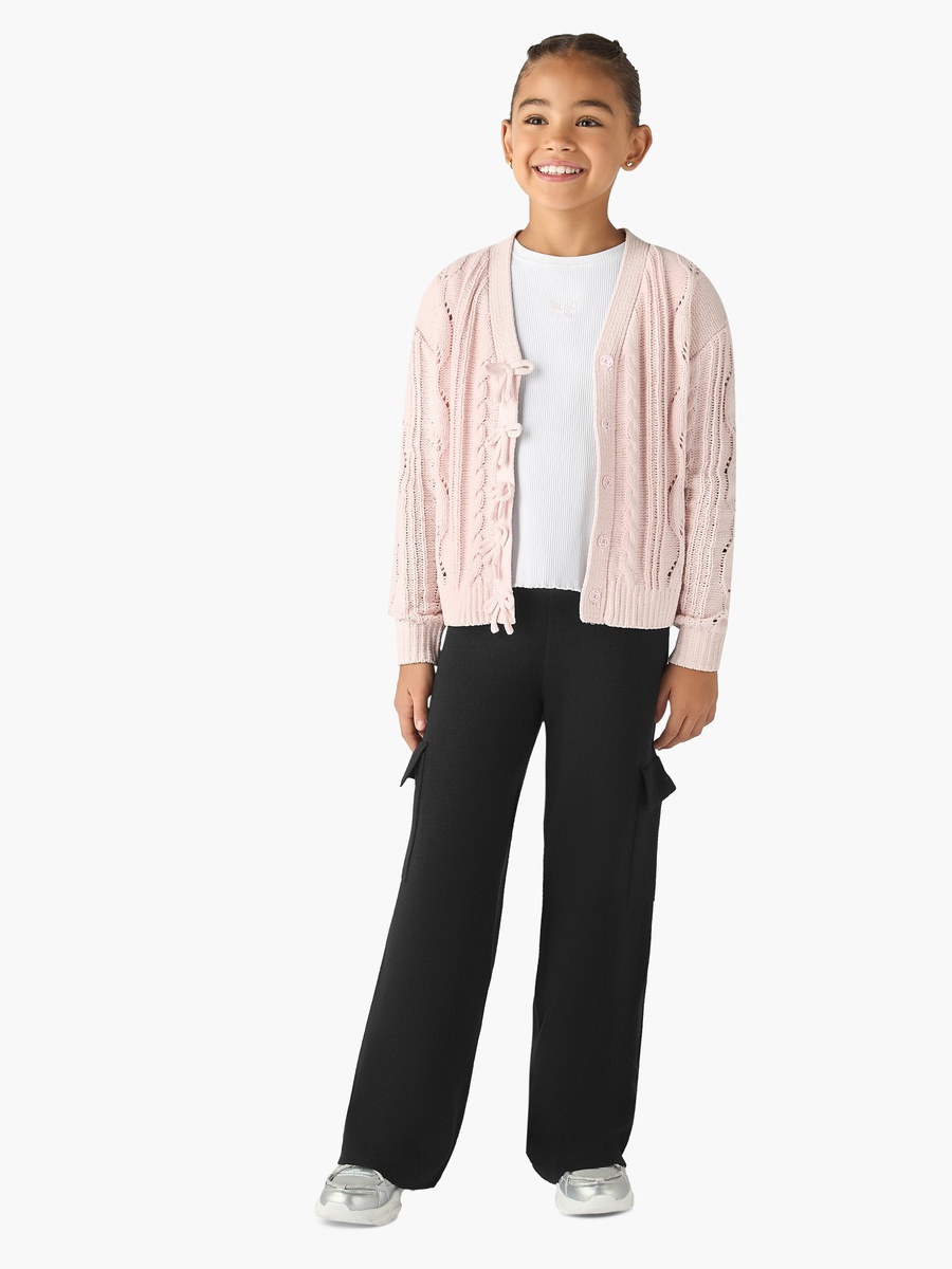 Cable Knit Cardigan with Long Sleeves