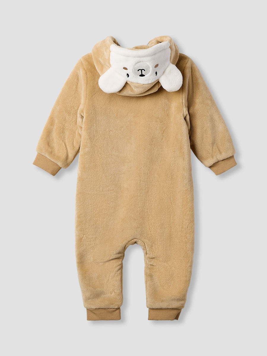 Long Sleeve Hooded Neck Coverall with Zip Closure