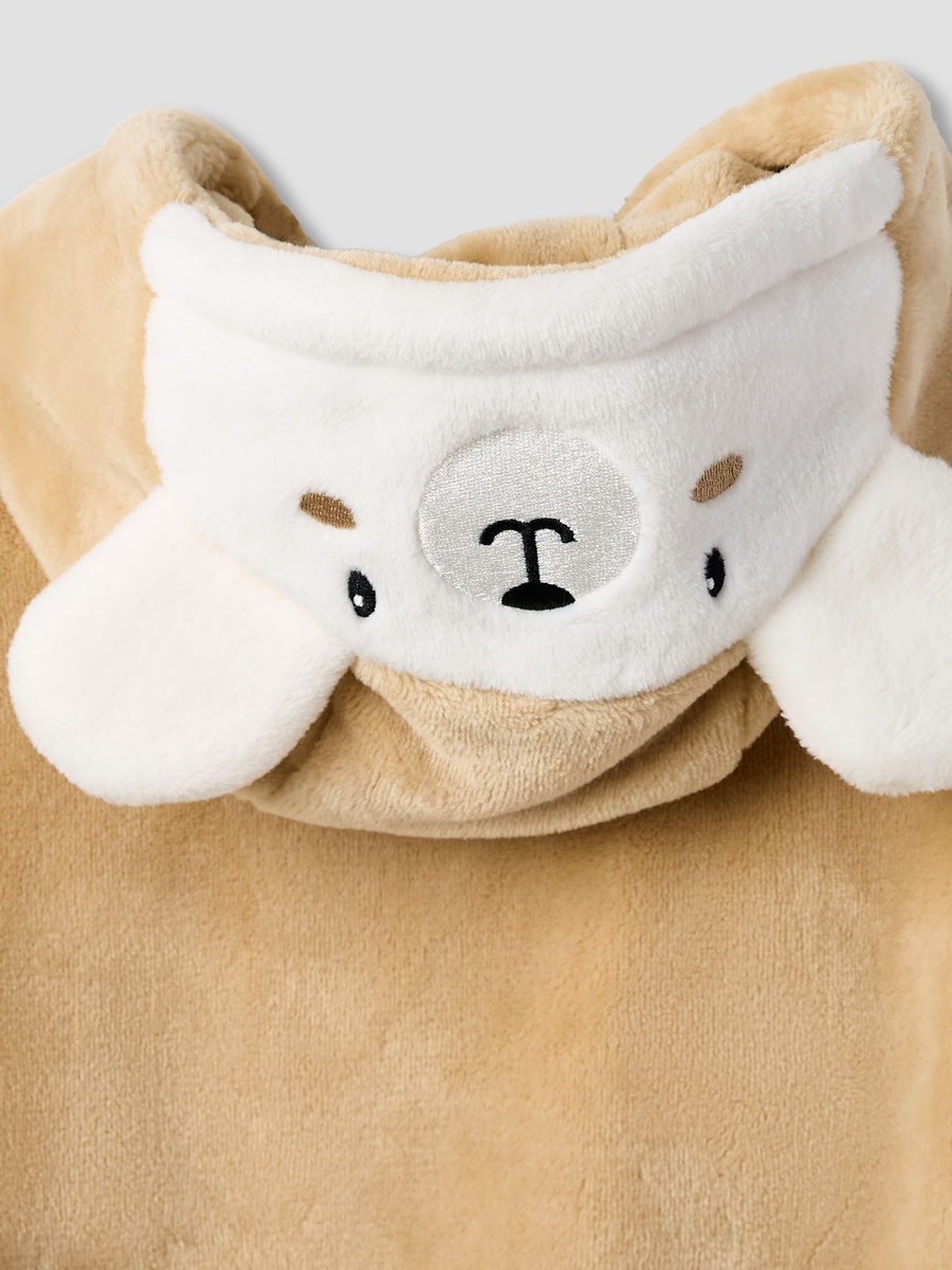 Long Sleeve Hooded Neck Coverall with Zip Closure