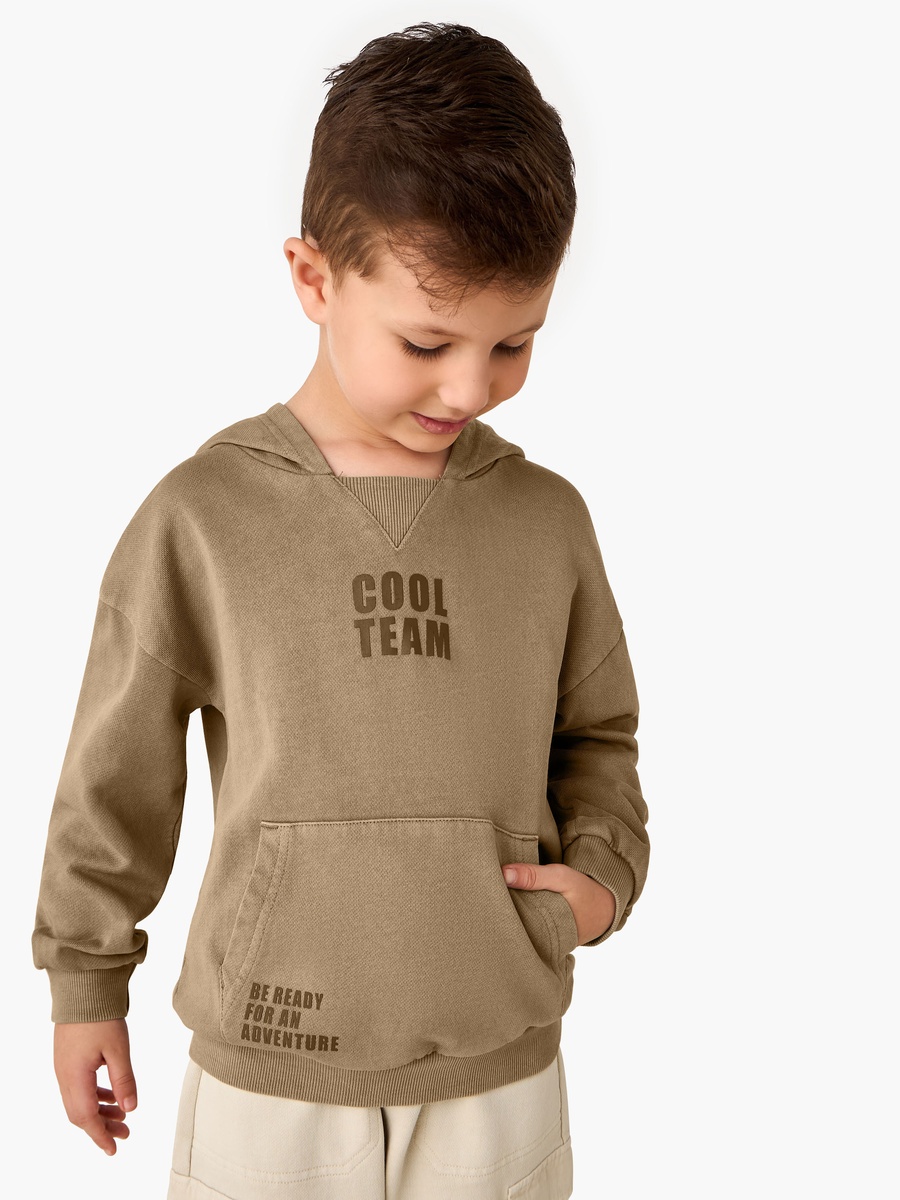 Hooded Sweatshirt with Typographic Print