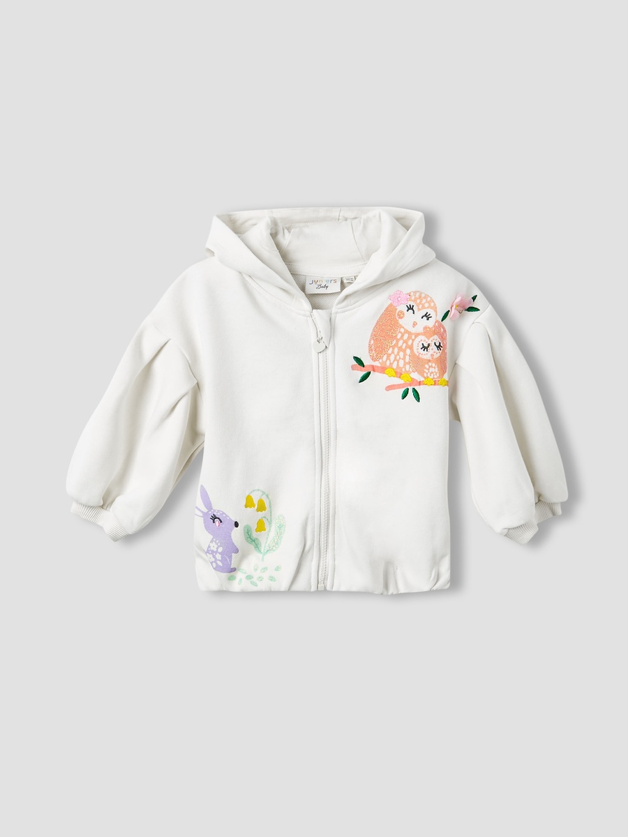 Hooded Sweatshirt with Owl Print