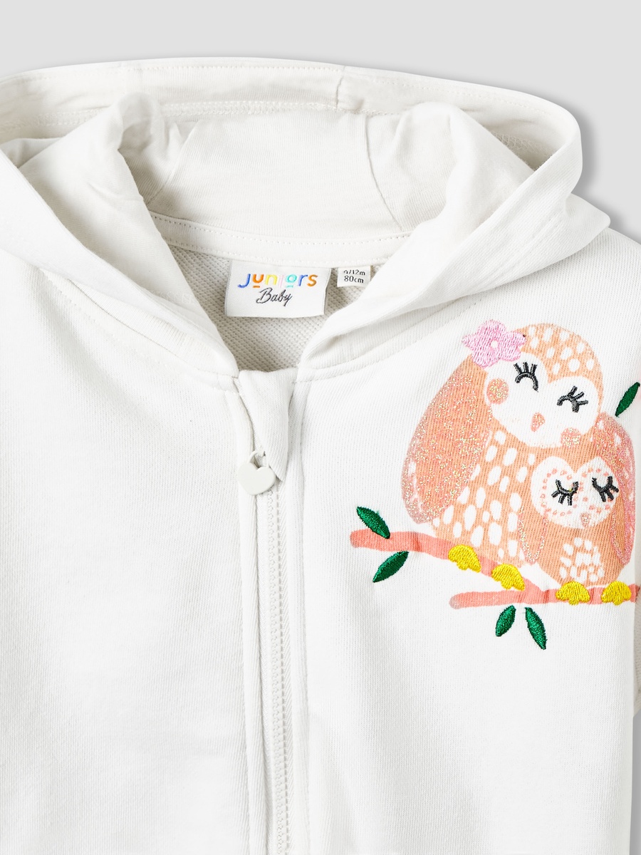 Hooded Sweatshirt with Owl Print