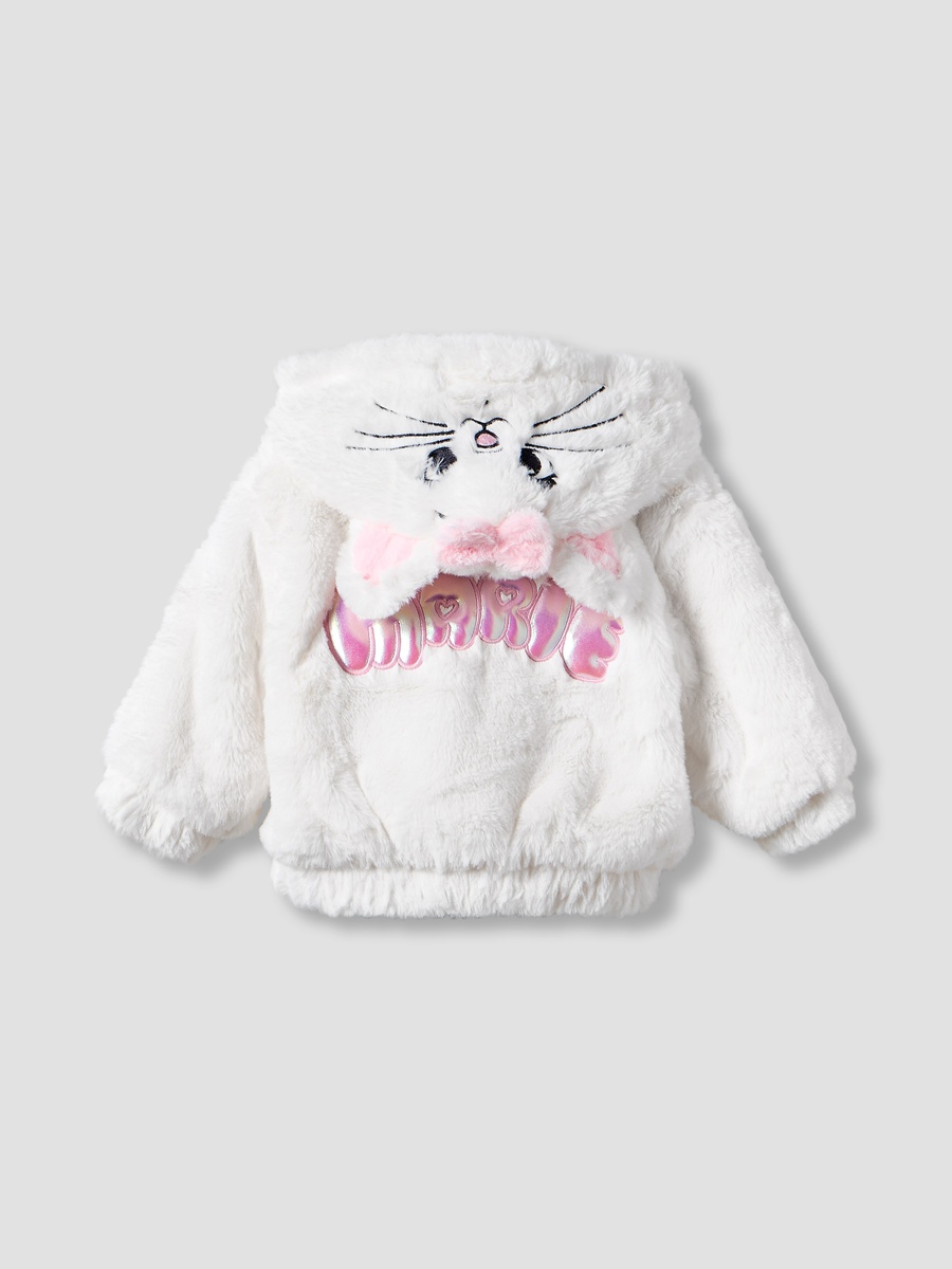 Applique Accent Hooded Jacket with Long Sleeves