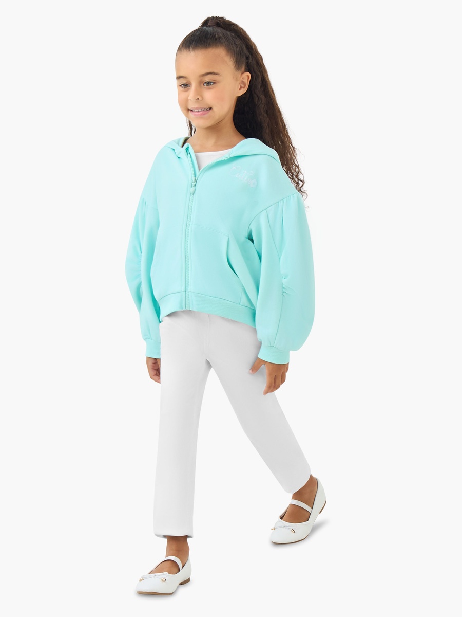 Hooded Long Sleeve Sweatshirt with Embroidery