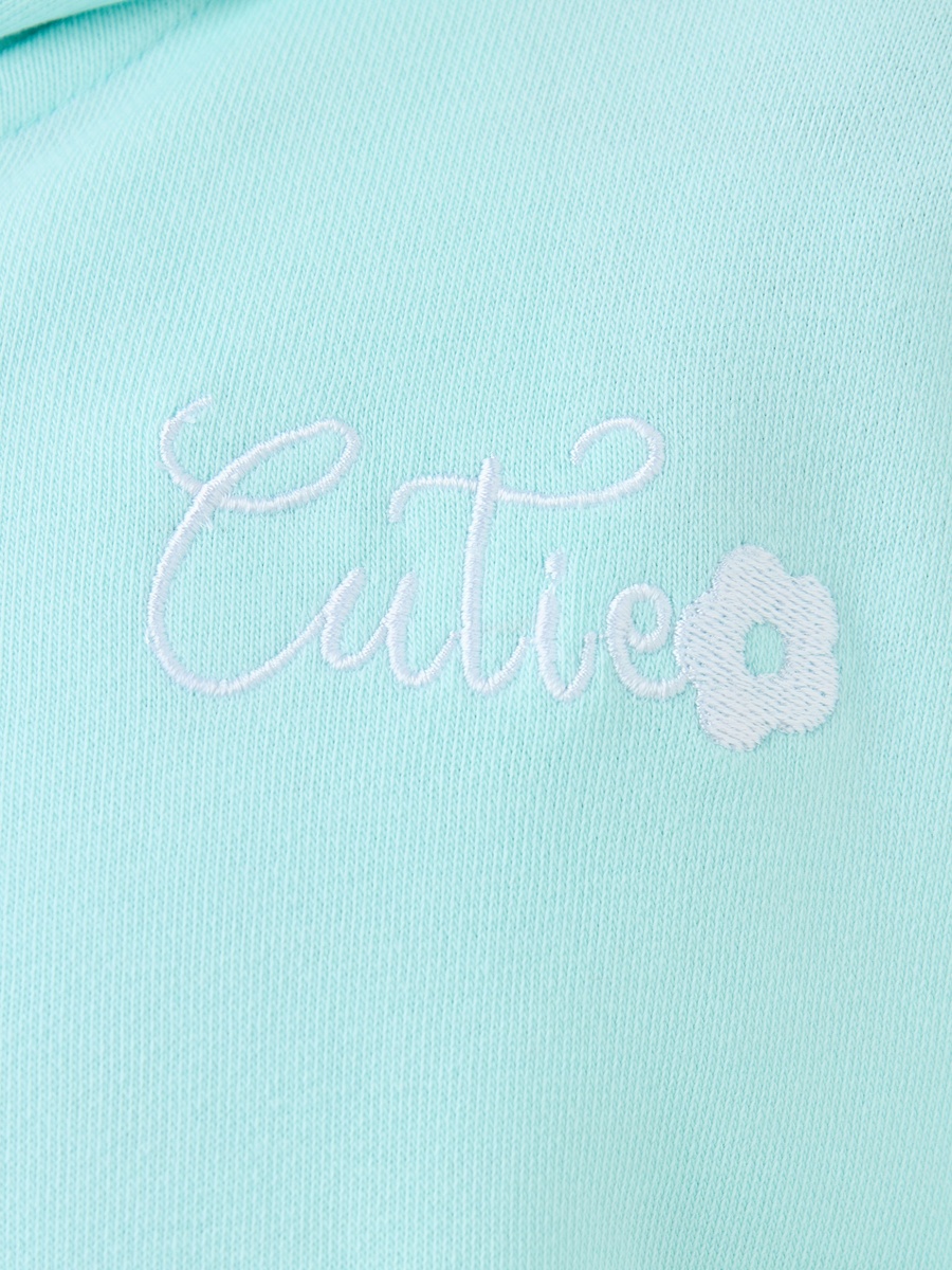 Hooded Long Sleeve Sweatshirt with Embroidery