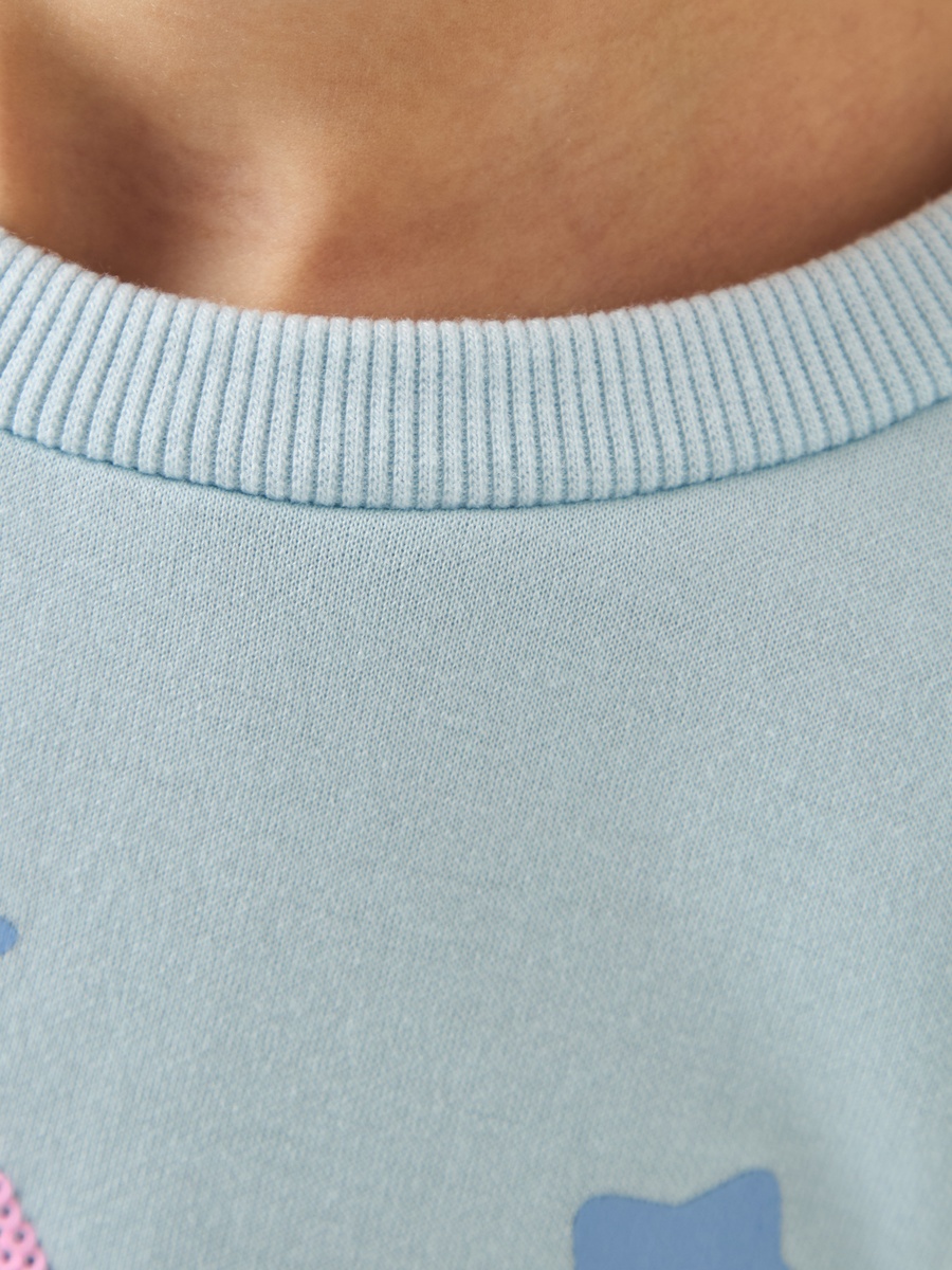 Stitch Print Pullover with Long Sleeves