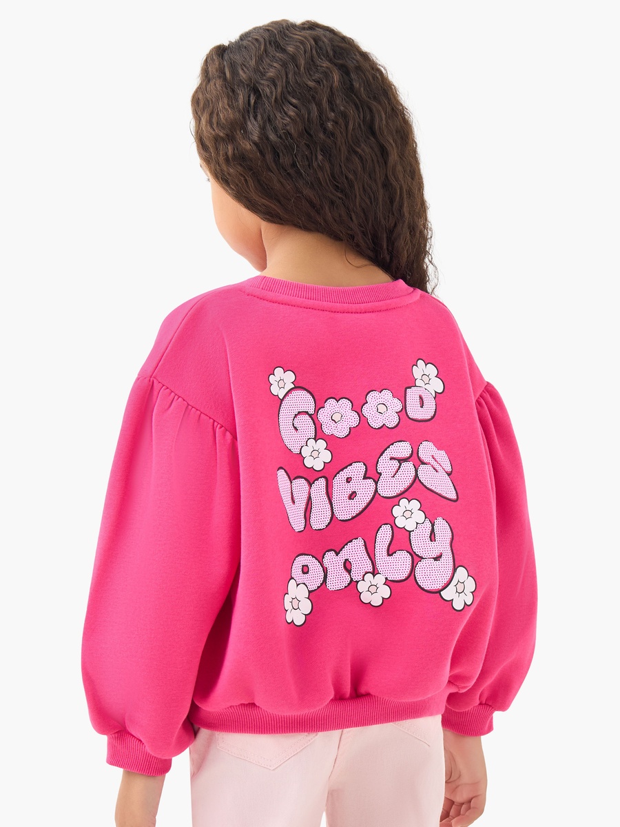 Round Neck Sweatshirt with Minnie Mouse Print