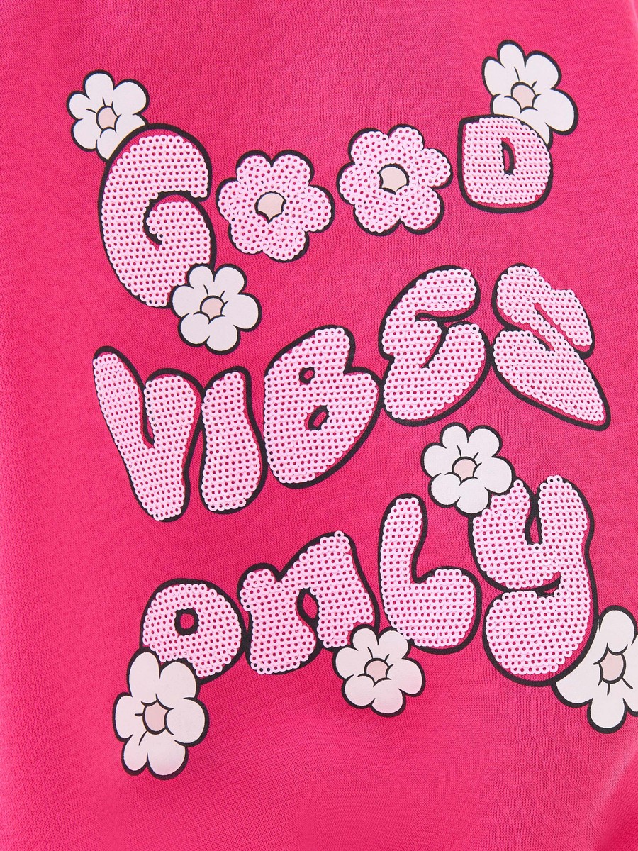 Round Neck Sweatshirt with Minnie Mouse Print