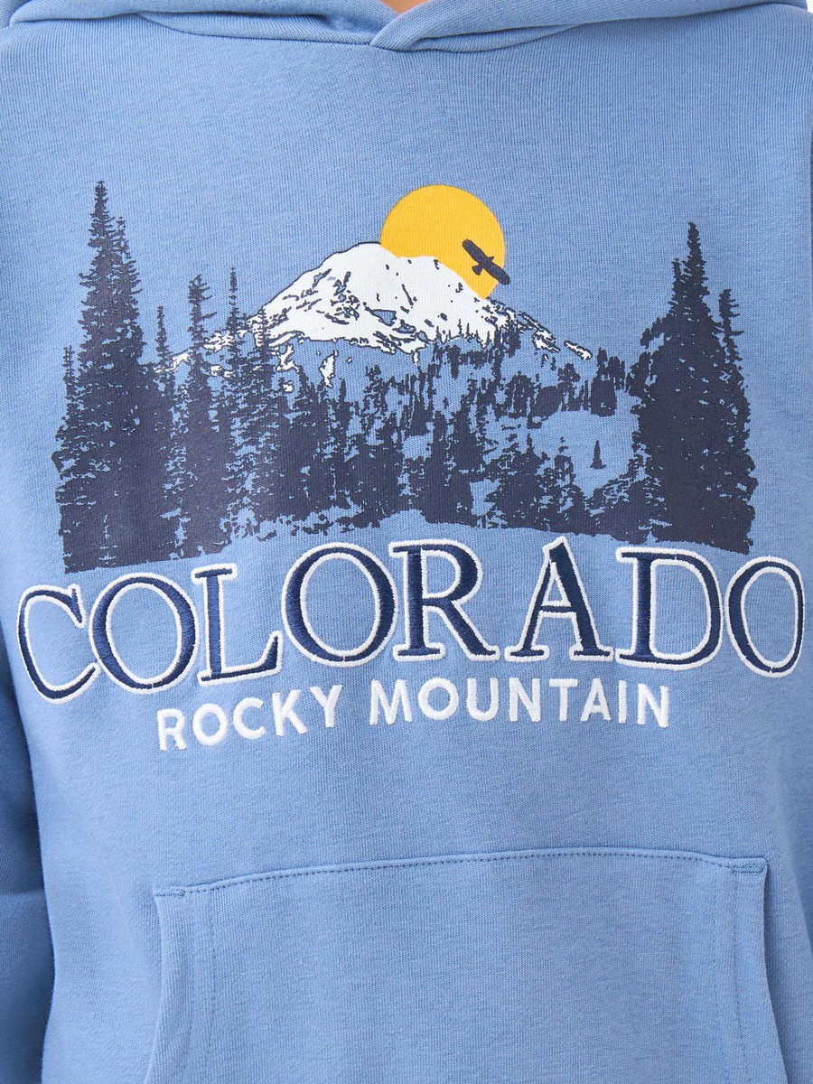 Colorado Print Cotton Hooded Neck Sweatshirt 