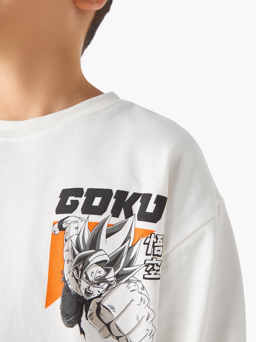 Spacetoon Dragon Ball Z Print Sweatshirt with Long Sleeves