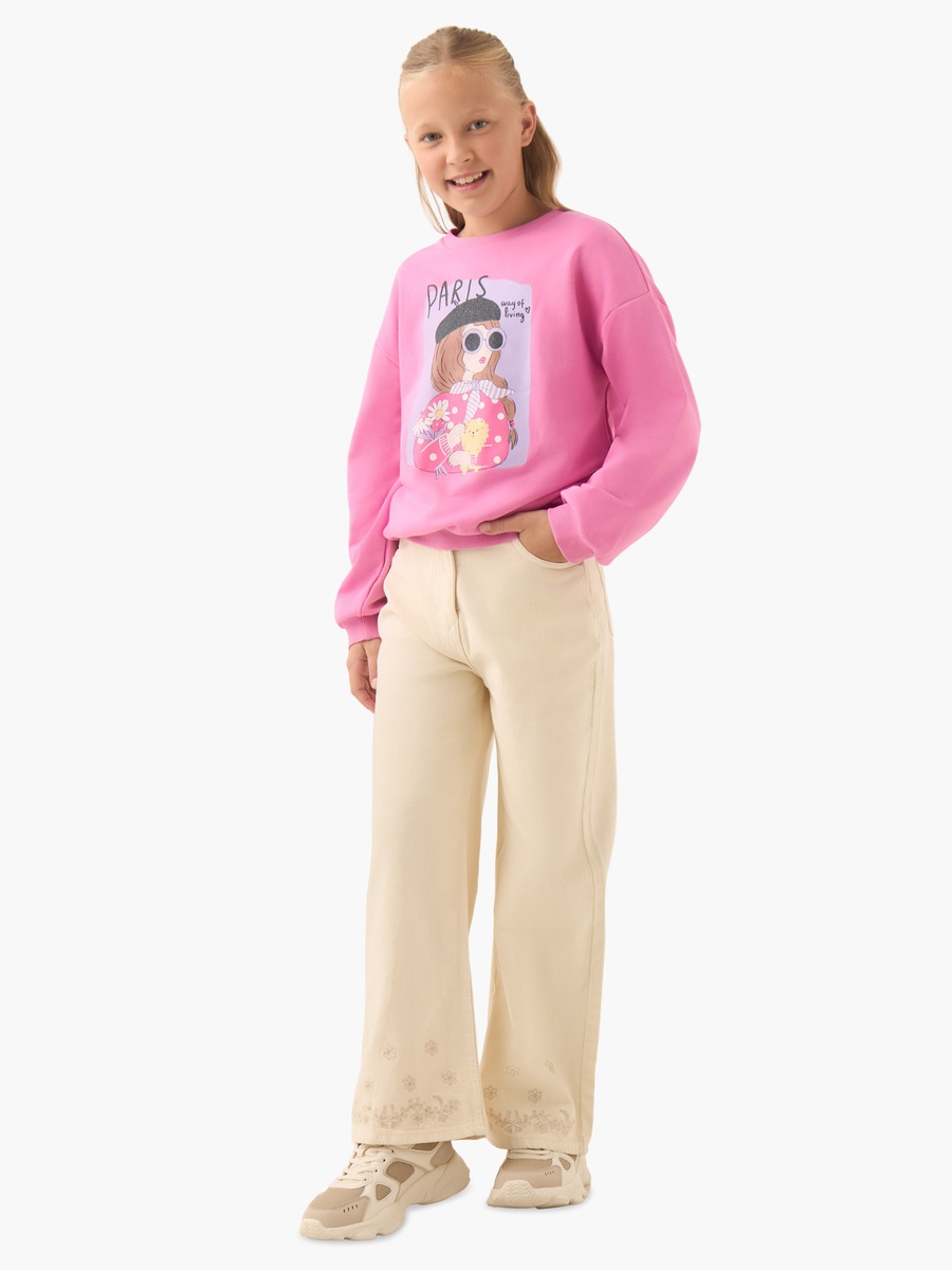 Graphic Print Sweatshirt with Long Sleeves