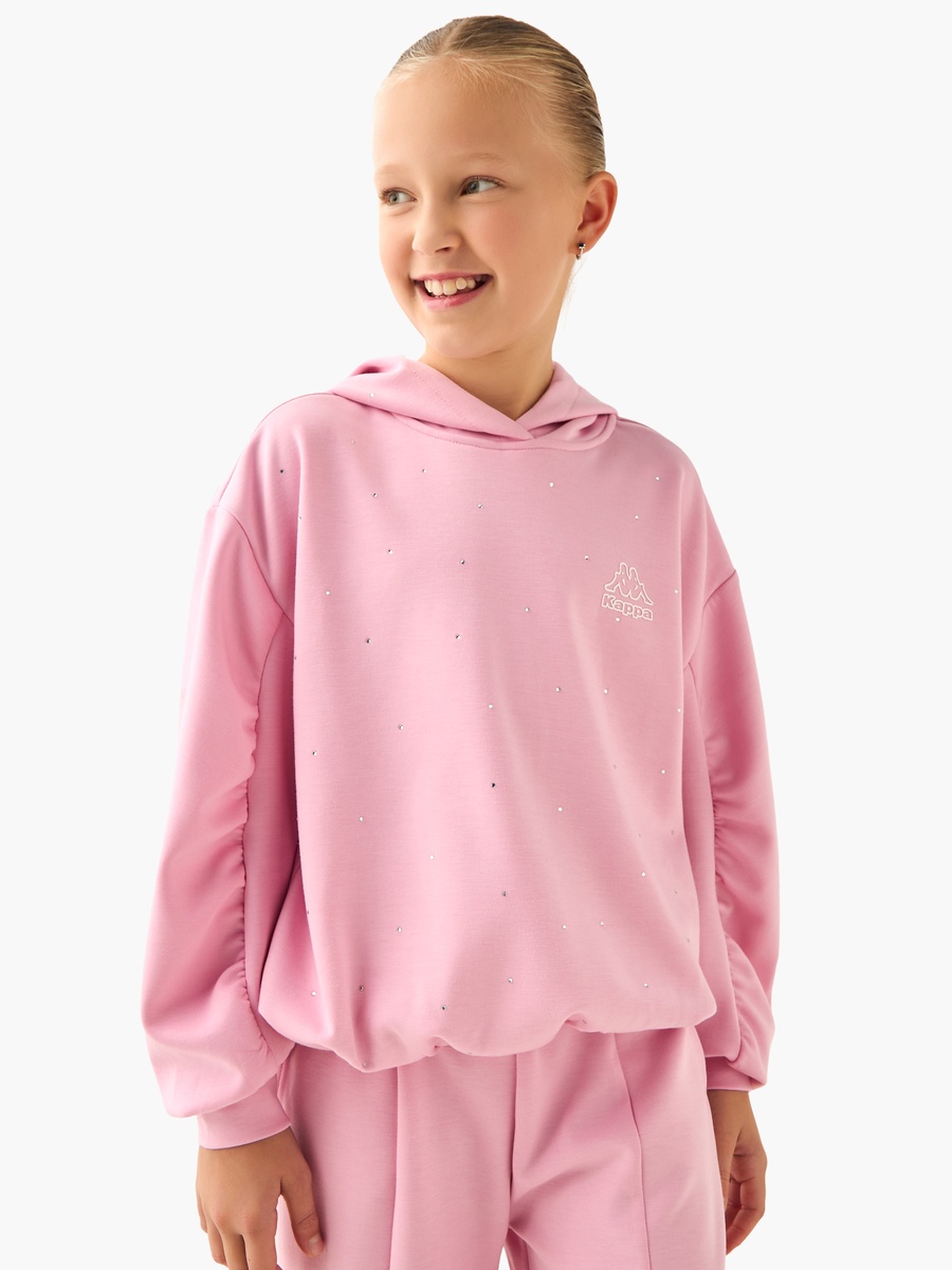 Hooded Neck Sweatshirt with Embellishment - Long Sleeves