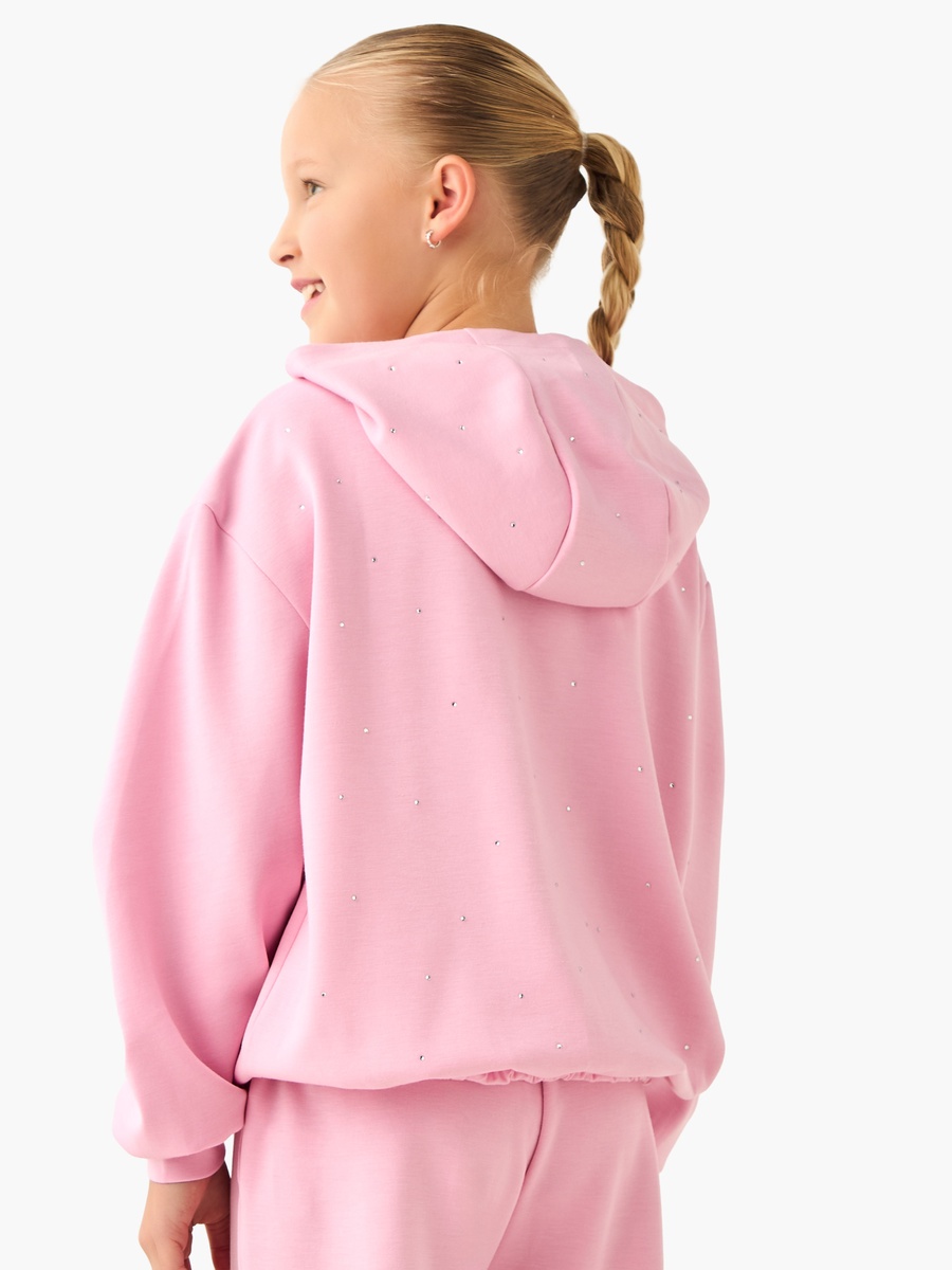 Hooded Neck Sweatshirt with Embellishment - Long Sleeves
