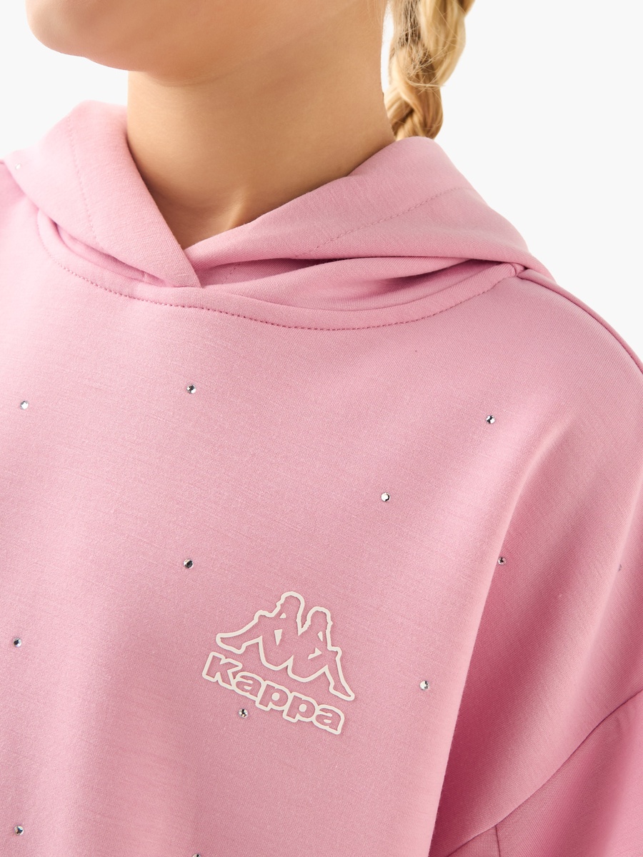 Hooded Neck Sweatshirt with Embellishment - Long Sleeves