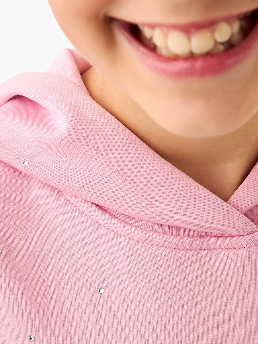 Hooded Neck Sweatshirt with Embellishment - Long Sleeves