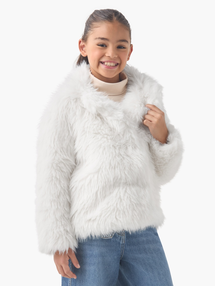 Faux Fur Jacket with Long Sleeves