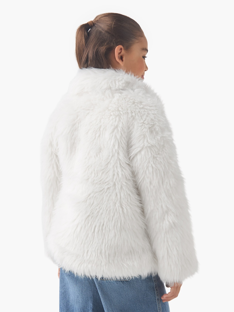 Faux Fur Jacket with Long Sleeves