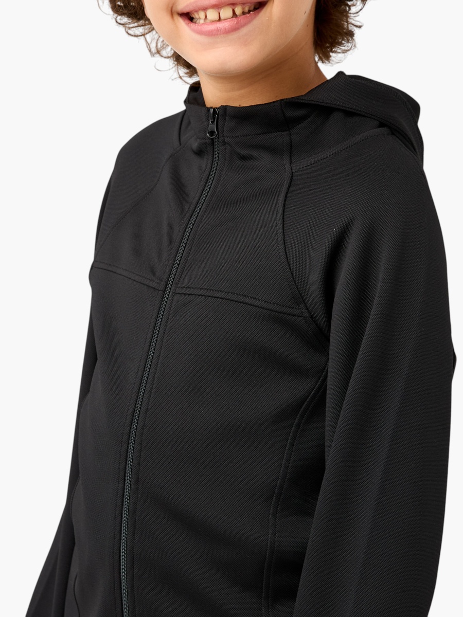 Solid Zip Through Jacket with Hood