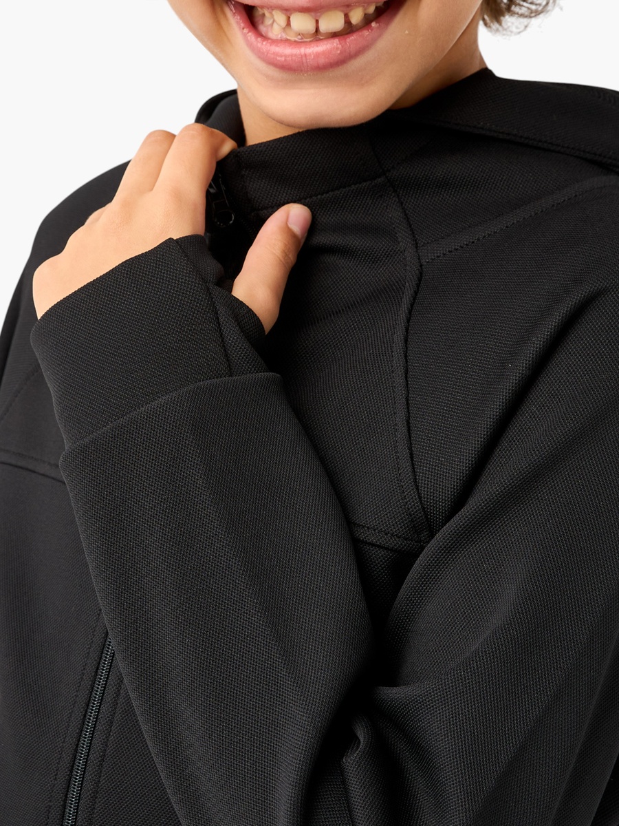 Solid Zip Through Jacket with Hood