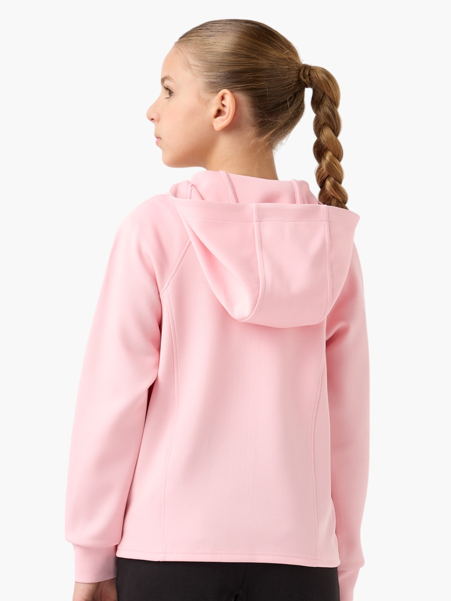 Textured Zip Through Hoodie with Long Thumb Sleeves