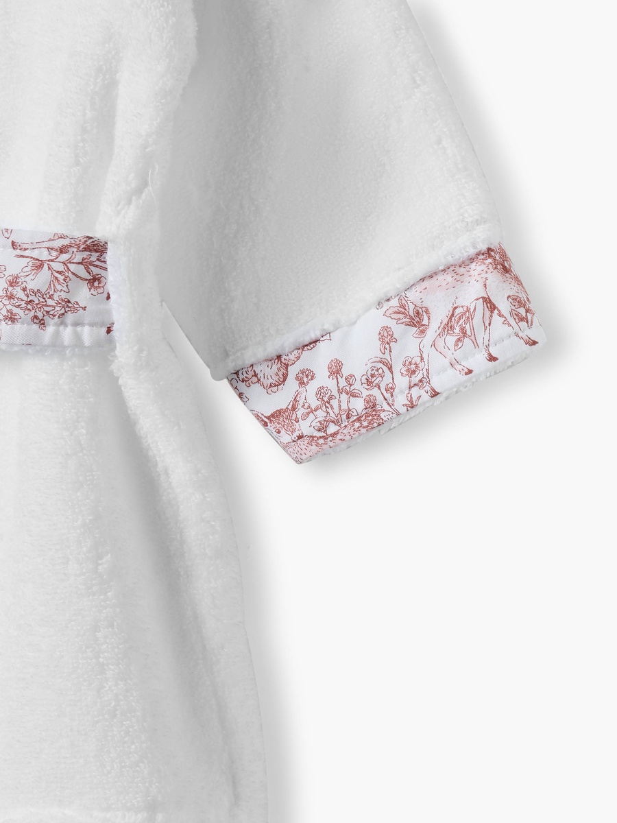 Panelled Hooded Bathrobe with Tie-Up Belt