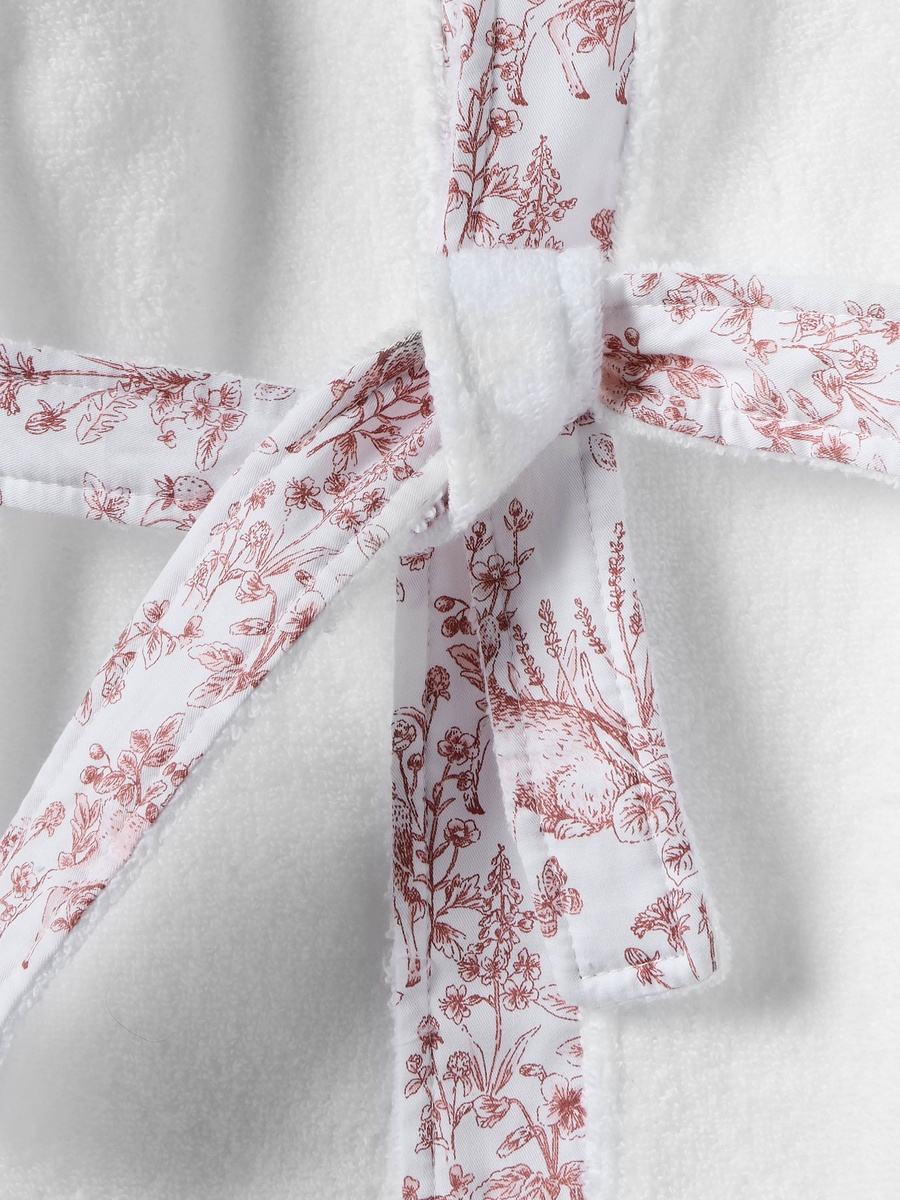 Panelled Hooded Bathrobe with Tie-Up Belt