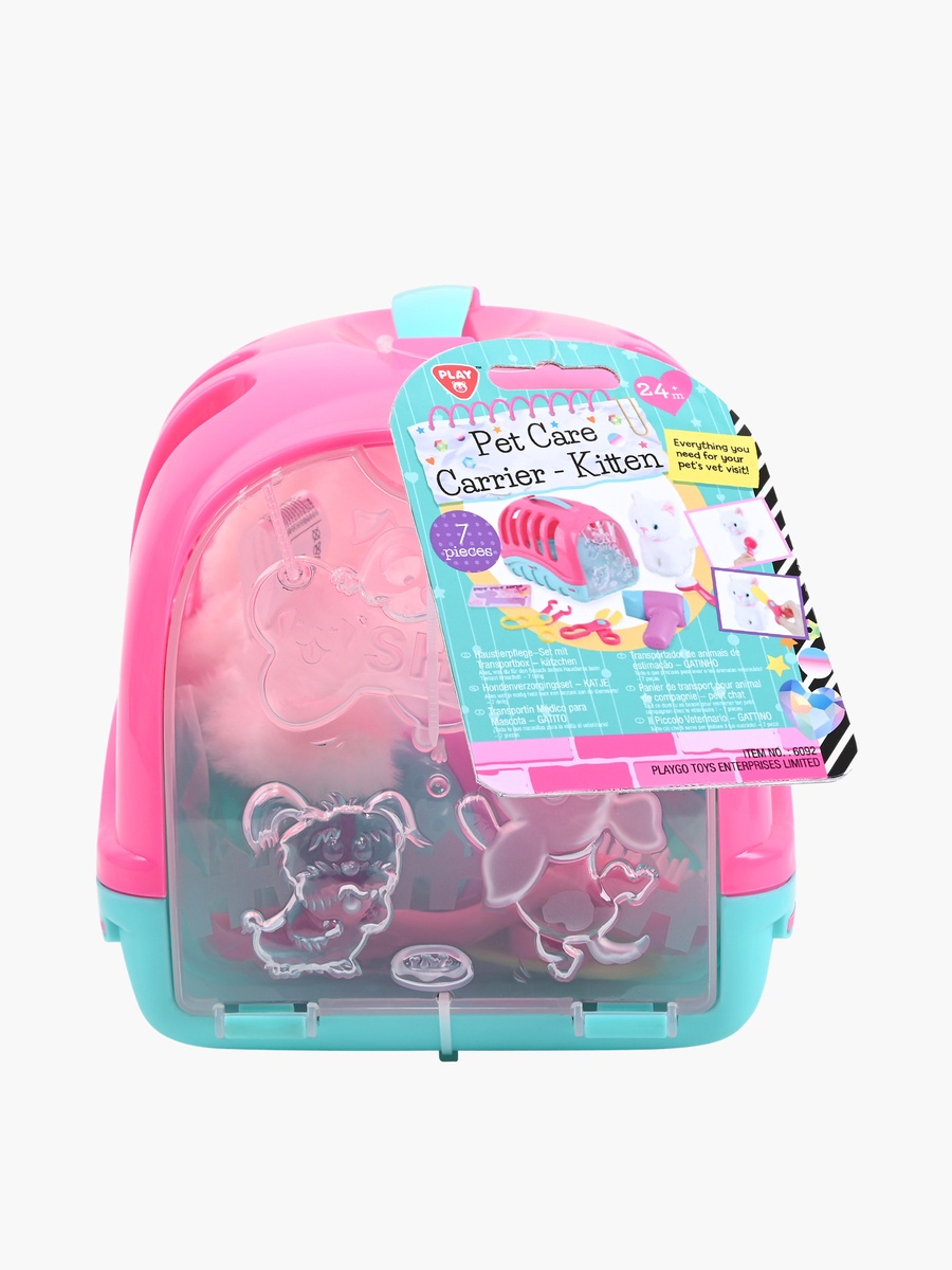 Playgo 7-Piece Pet Kitten Carrier Playset