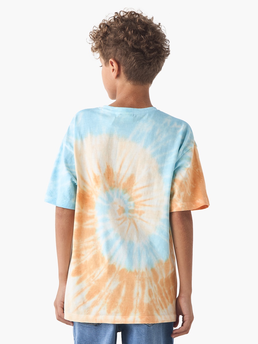 Tie-Dye Print T-Shirt with Short Sleeves