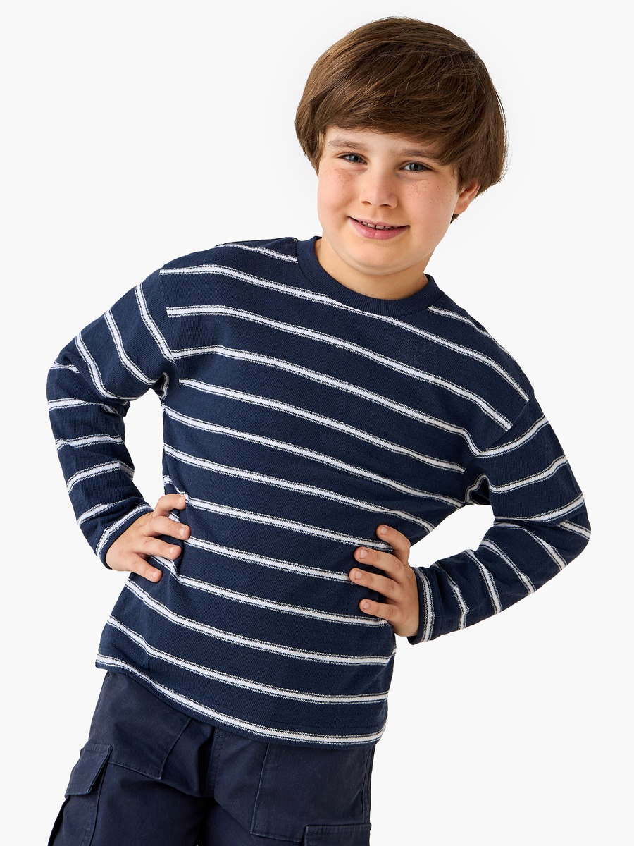 Crew Neck Cotton T-Shirt and Long Sleeves - Set of 2