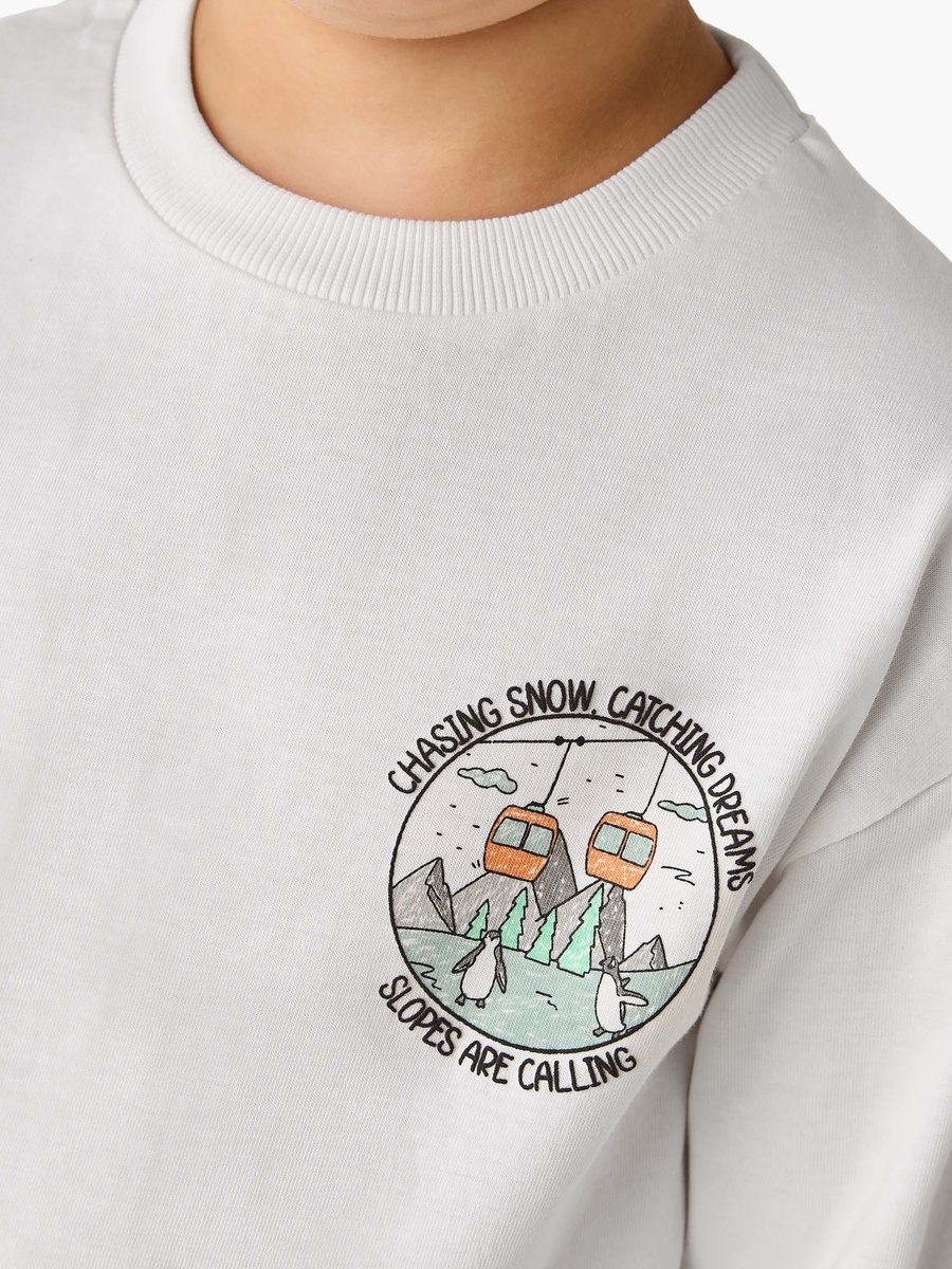 Crew Neck Cotton T-Shirt and Long Sleeves - Set of 2