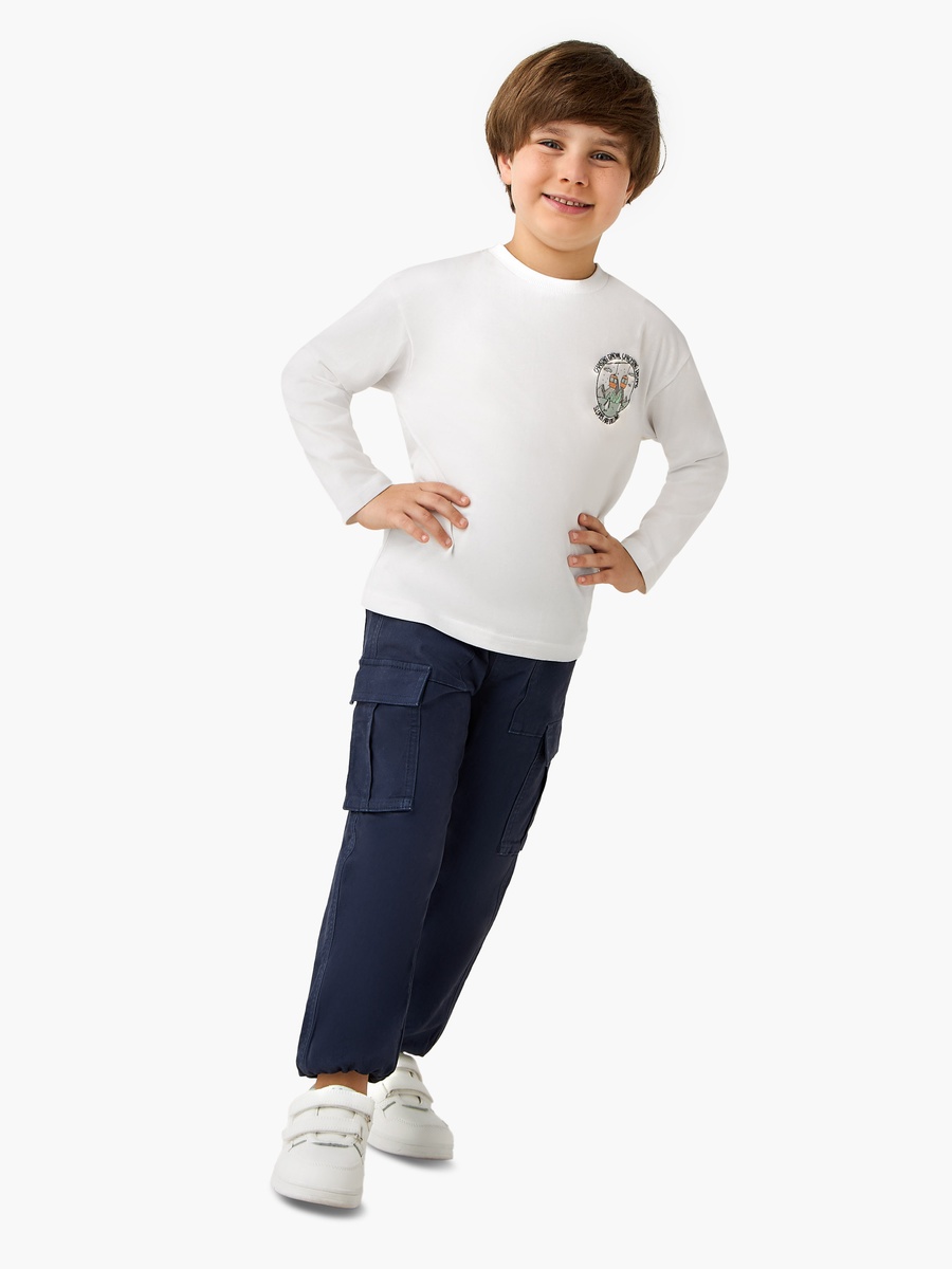 Crew Neck Cotton T-Shirt and Long Sleeves - Set of 2