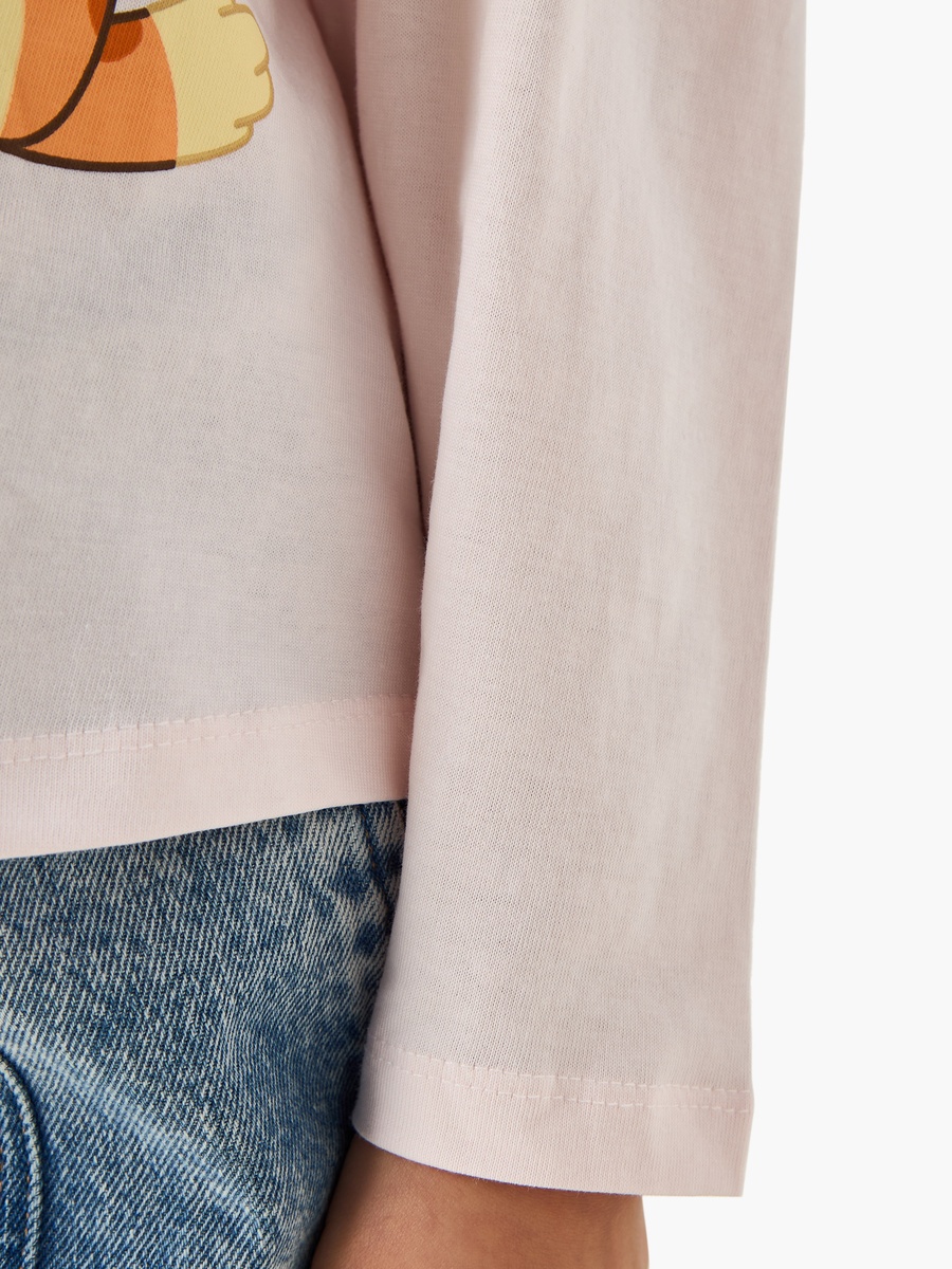 Bluey Printed Cotton Crew Neck T-Shirt with Long Sleeves