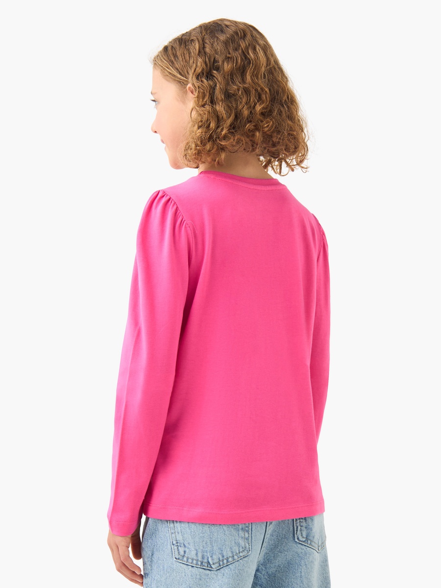 Graphic Print Cotton Crew Neck with Long Sleeves