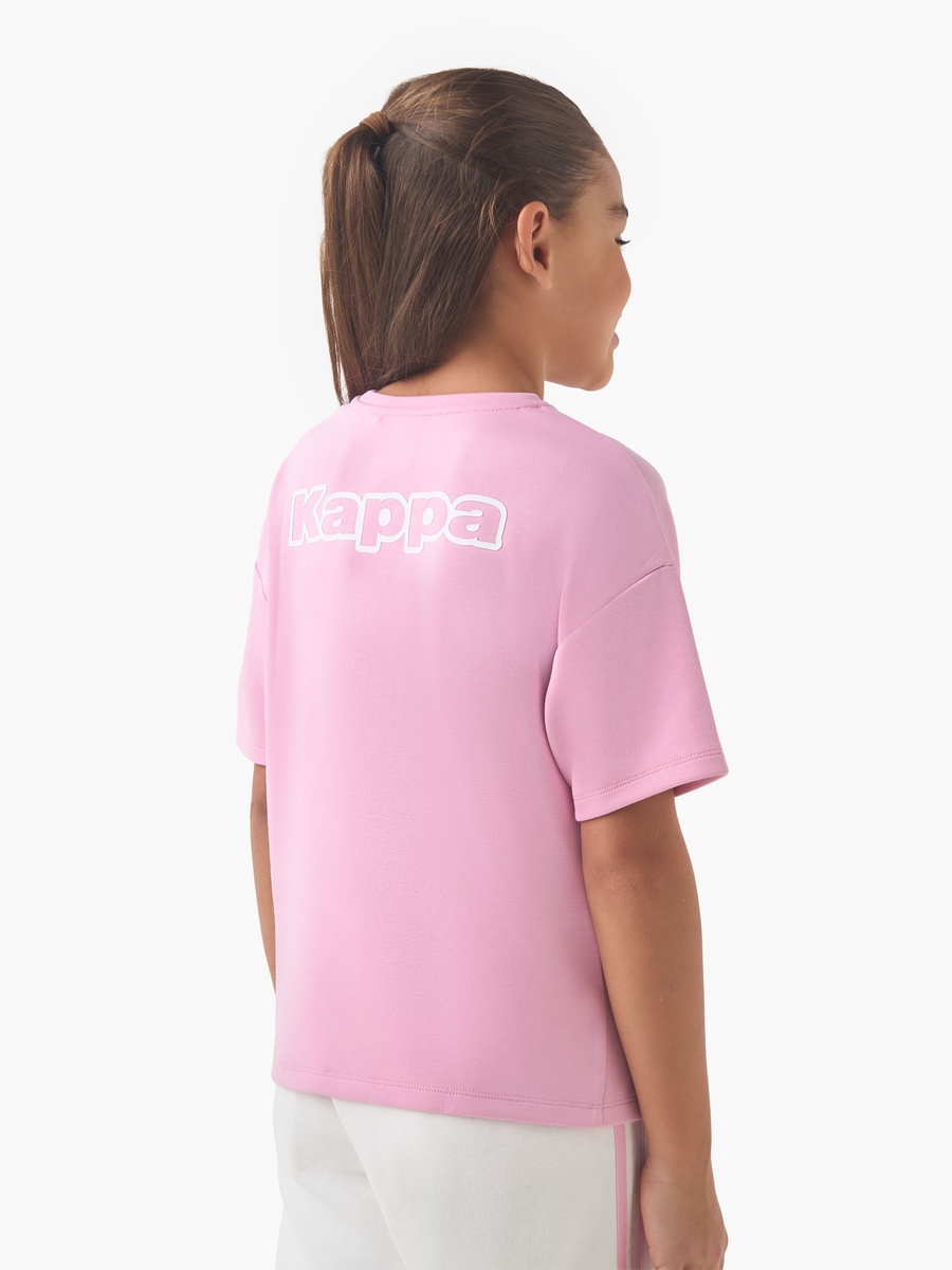 Cotton Crew Neck T-Shirt with Pleat Detail and Short Sleeves