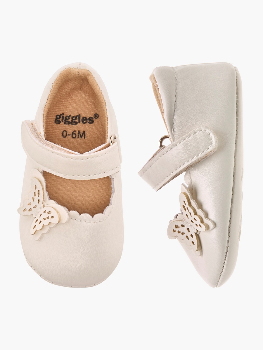 Butterfly Accent Booties with Hook and Loop Closure