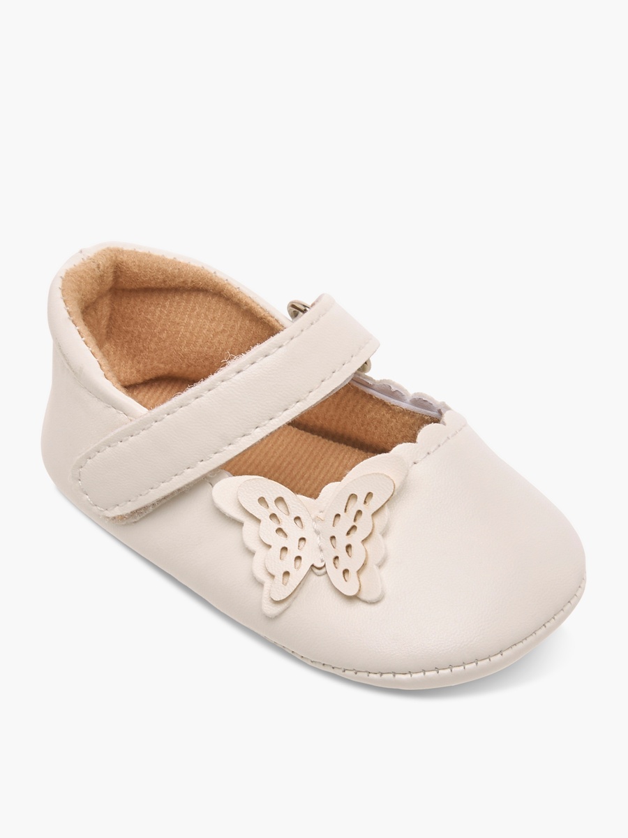 Butterfly Accent Booties with Hook and Loop Closure
