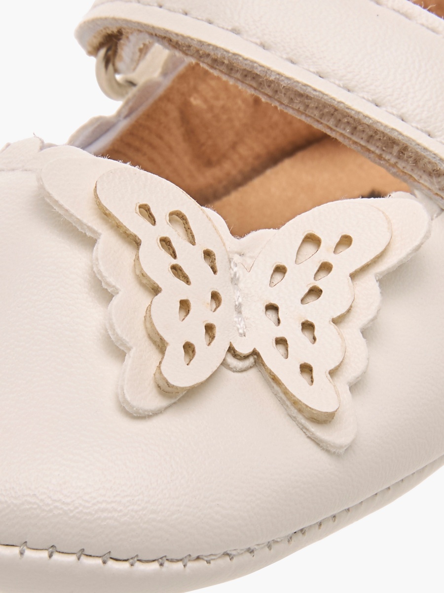 Butterfly Accent Booties with Hook and Loop Closure