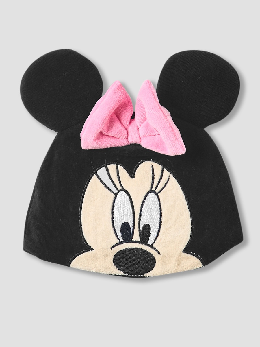 Crew Neck Sleepsuit with Minnie Mouse Print and Cap