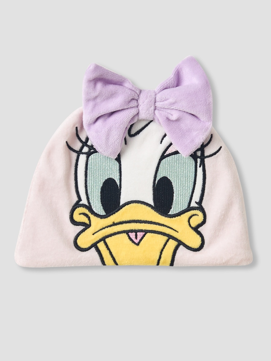 Crew Neck Sleepsuit with Daisy Duck Print and Cap