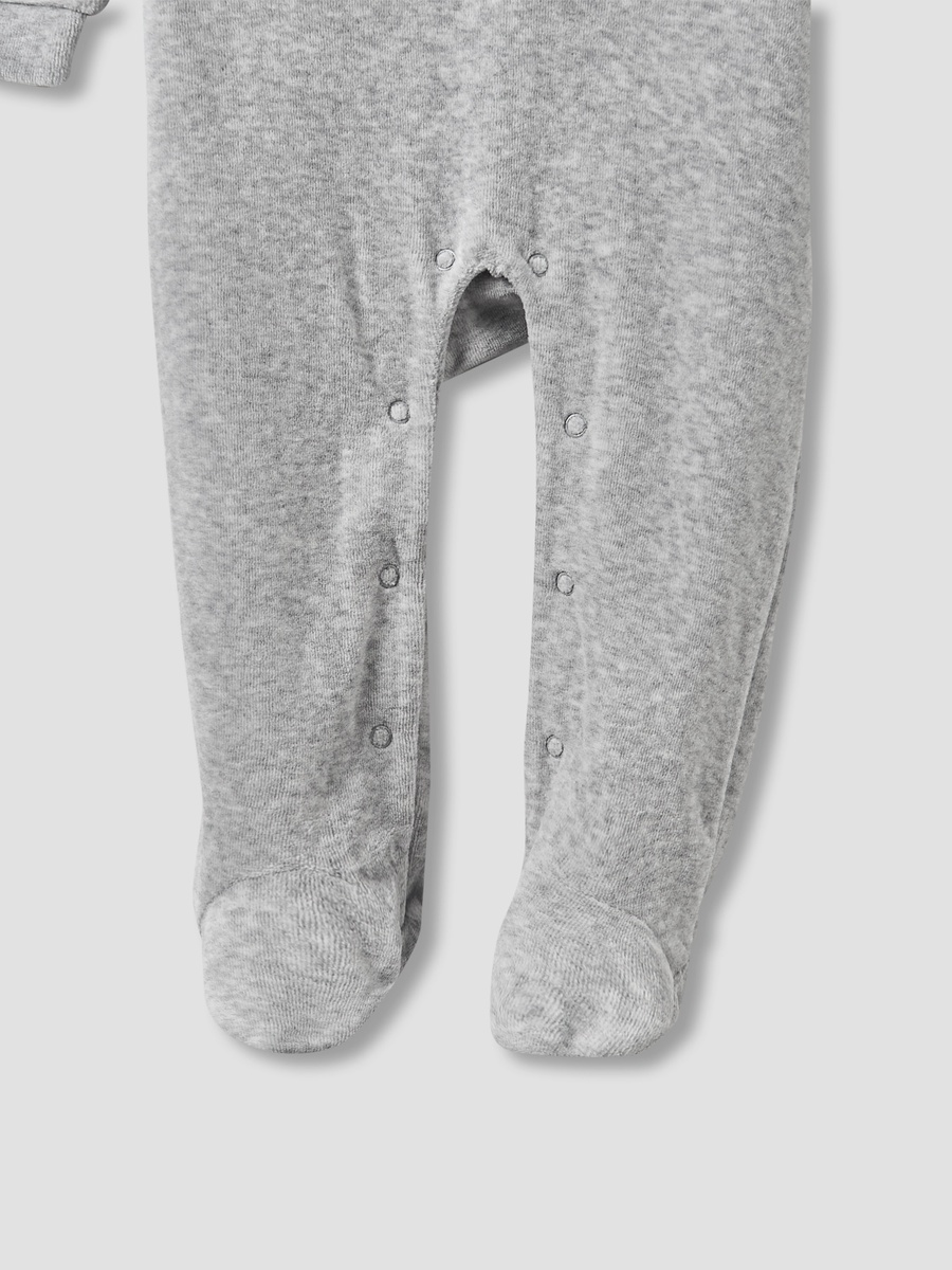 Crew Neck Sleepsuit with Mickey Mouse Print and Cap