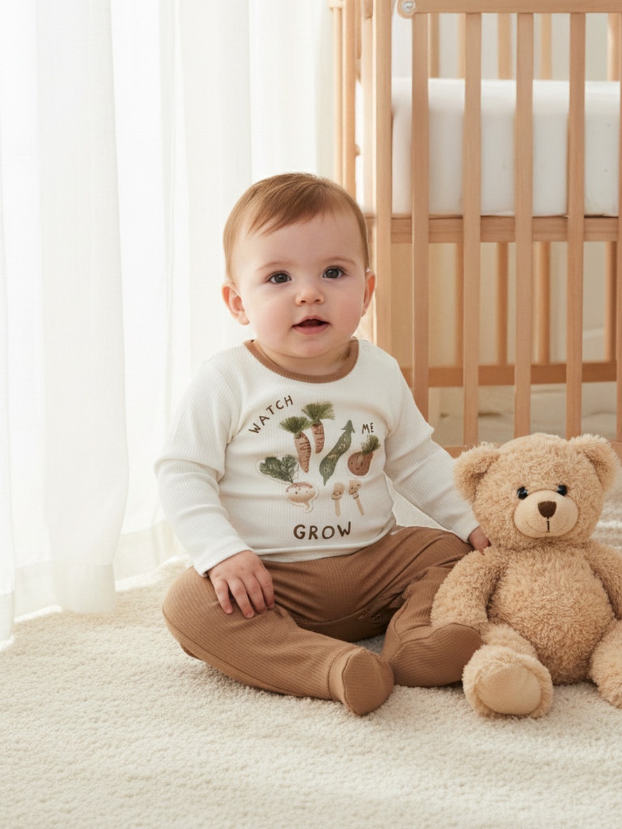 Round Neck Sleepsuit with Closed Feet