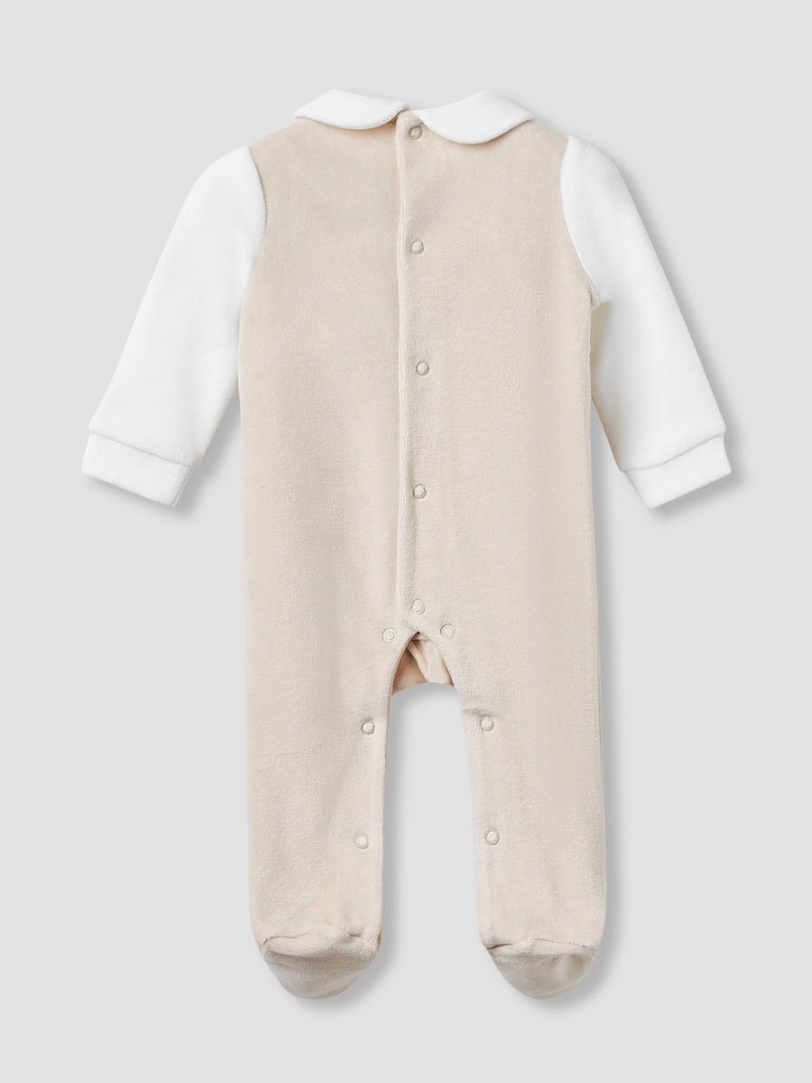 Collared Sleepsuit with Bear Print