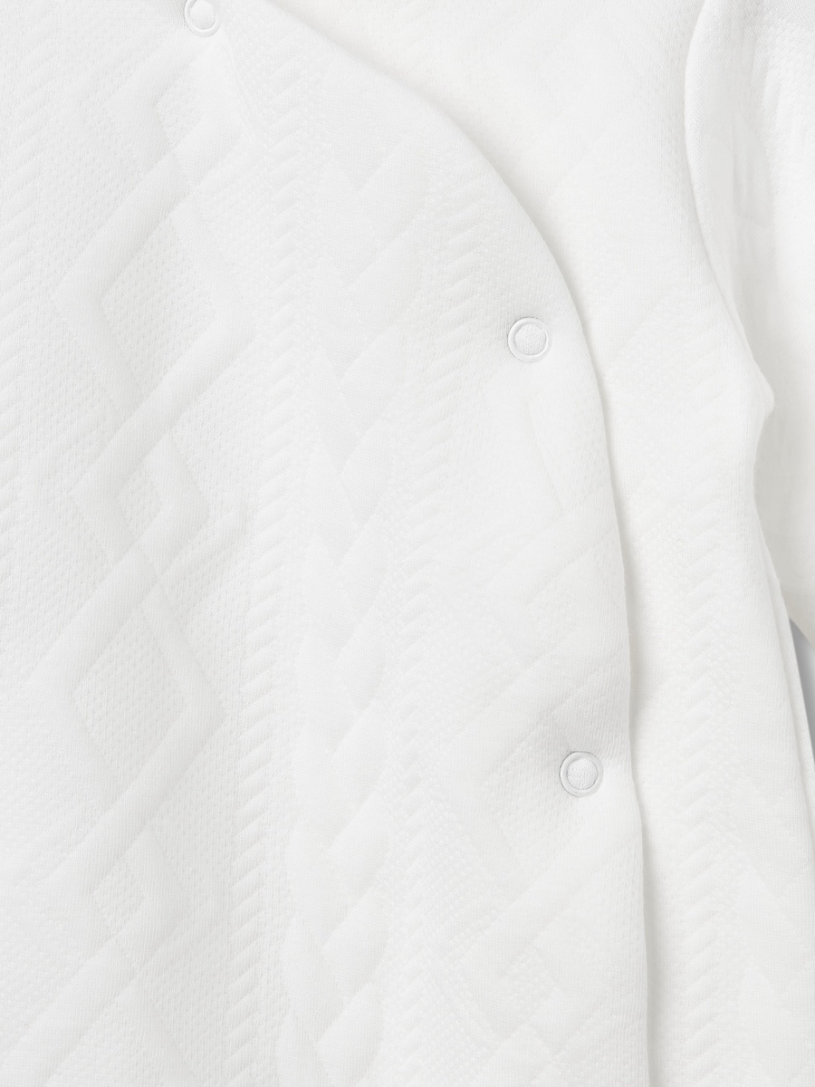 Jacquard Textured Sleepsuit with Long Sleeves