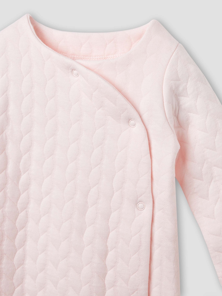 Jacquard Textured Sleepsuit with Long Sleeves