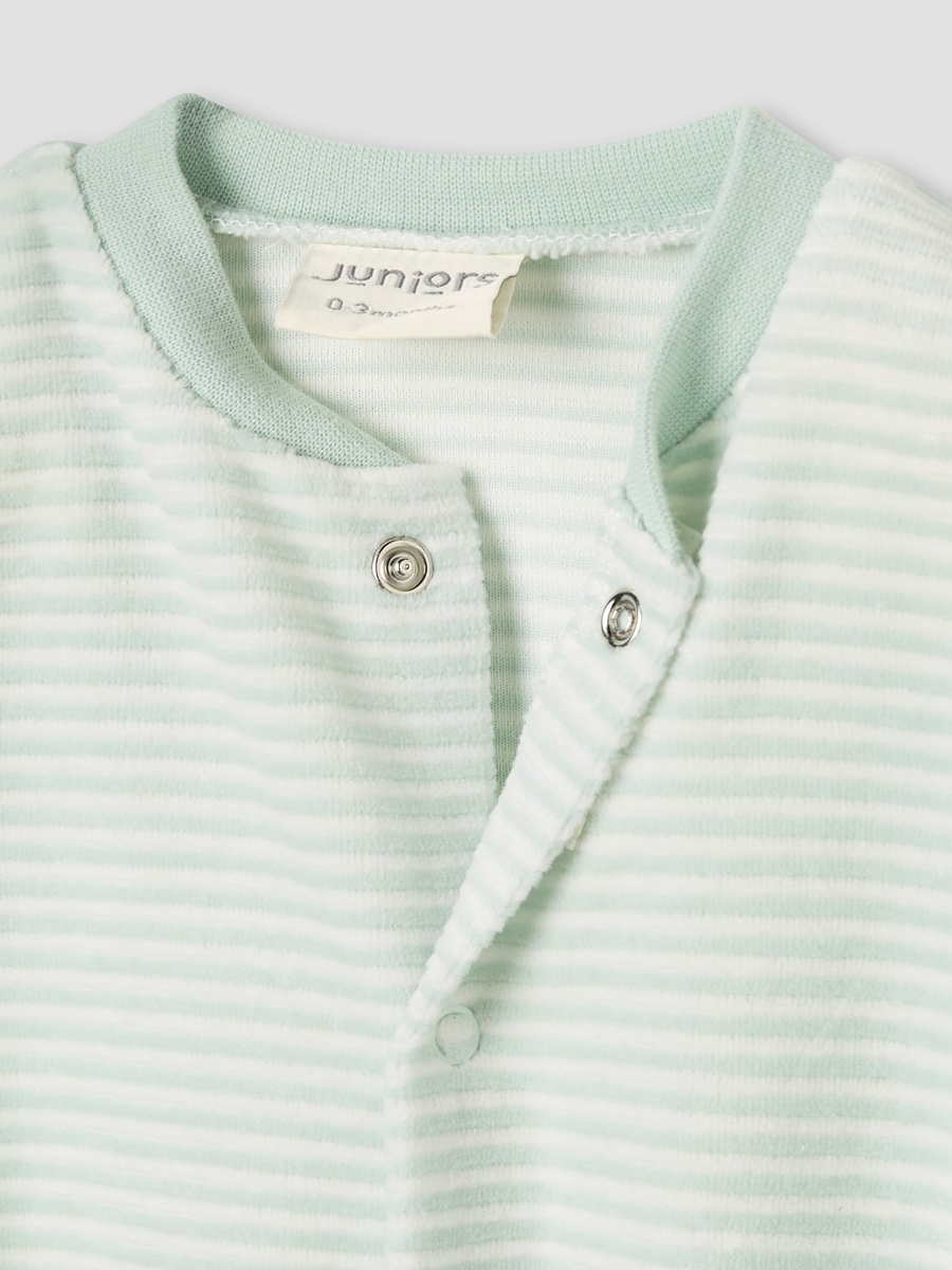 Crew Neck Sleepsuit with Stripes