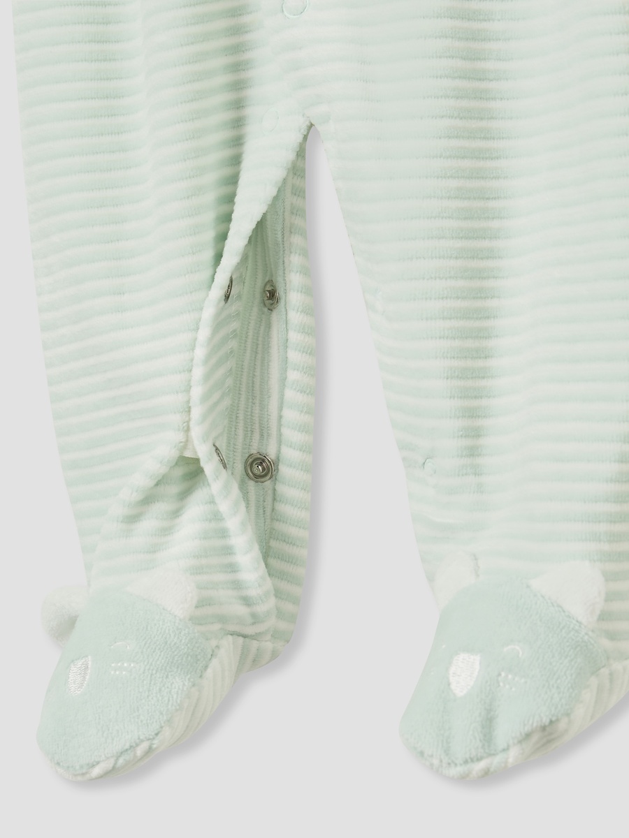 Crew Neck Sleepsuit with Stripes