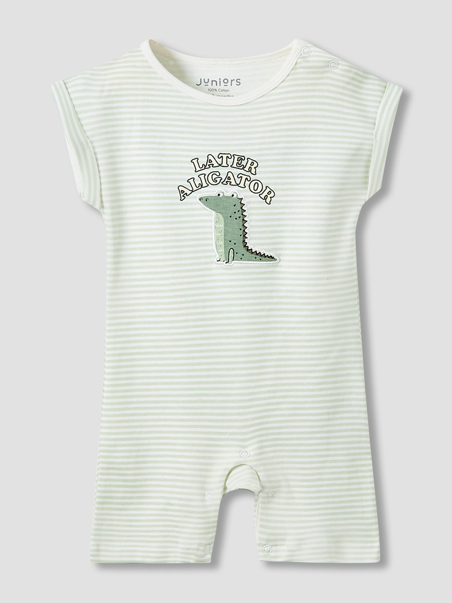 Set of 3 - Crew Neck Romper with Dinosaur Print