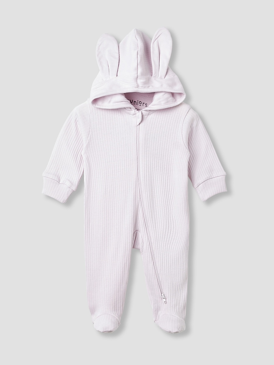 Hooded Sleepsuit with Movable Ear Accent