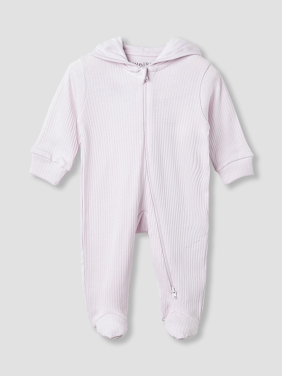 Hooded Sleepsuit with Movable Ear Accent