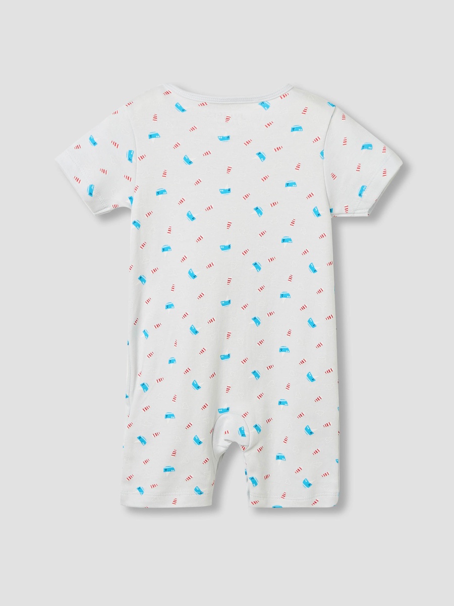 Round Neck Romper with Nautical Print